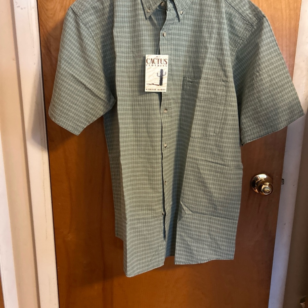 Cactus Men's Casual Green Checkered Shirt